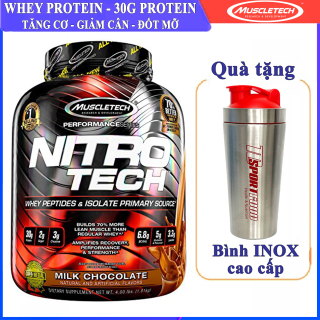 [HCM][FREE SHAKER INOX] Sữa tăng cơ cực mạnh Whey Protein Nitro Tech của MuscleTech hộp 1.8kg hỗ trợ tăng cơ giảm cân giảm mỡ bụng tăng sức bền sức mạnh vượt trội cho người tập GYM và chơi thể thao thumbnail