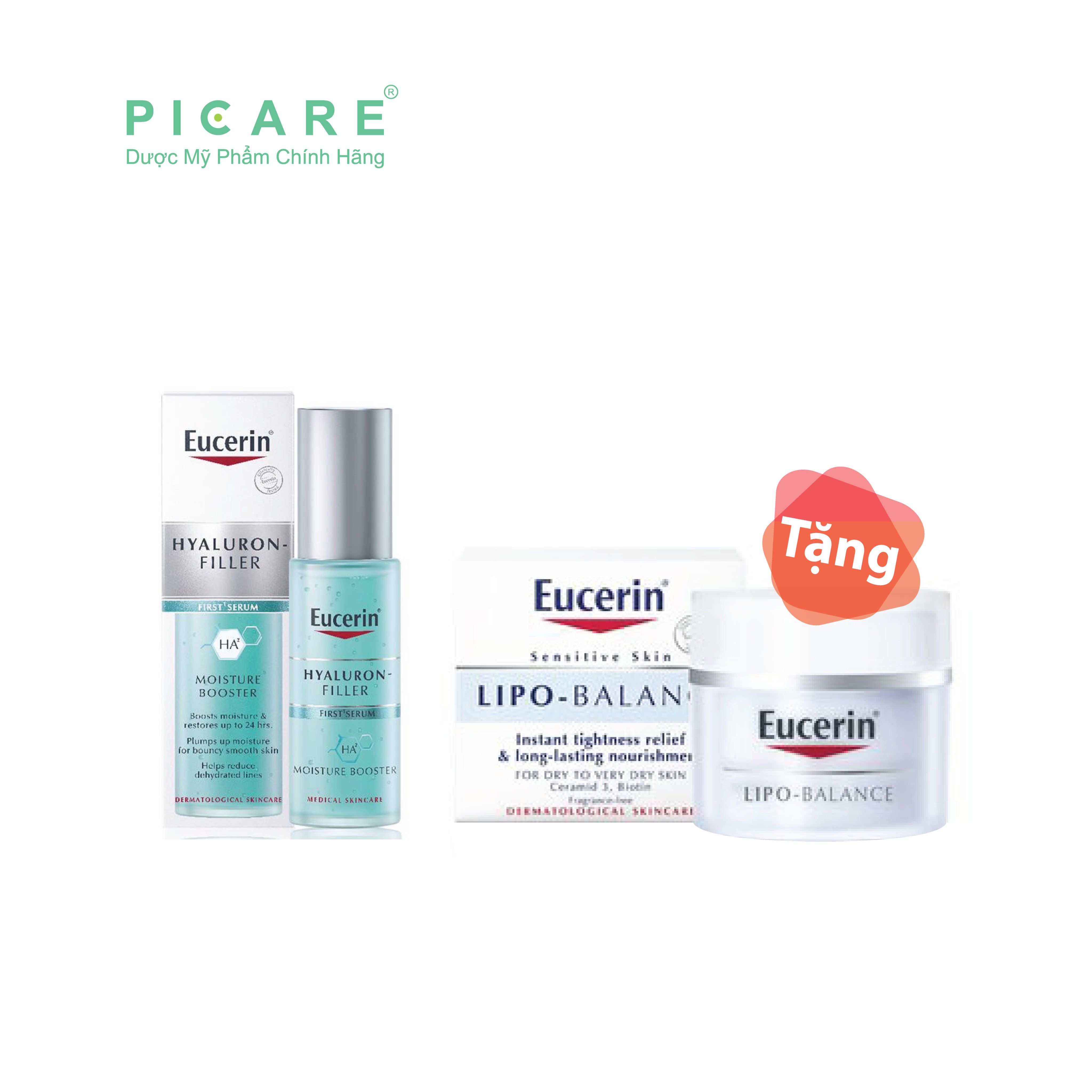 [GIẢM 20K ĐƠN 399K] Eucerin Tinh Chất Ngăn Ngừa Lão Hóa Hyaluron-Filler Moisture Booster 30ml Tặng Kem Dưỡng Ẩm Lipo Balance 50ml