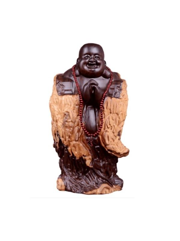 Tượng Gỗ Mun Phật Di Lặc Chúc Phúc