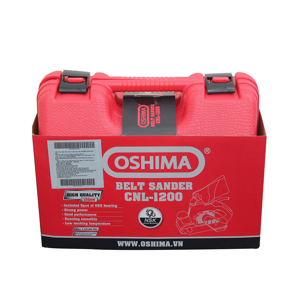 Máy chà nhám đồ gỗ, chà nhám lô cầm tay Oshima CNL-1200 (Đỏ đen)