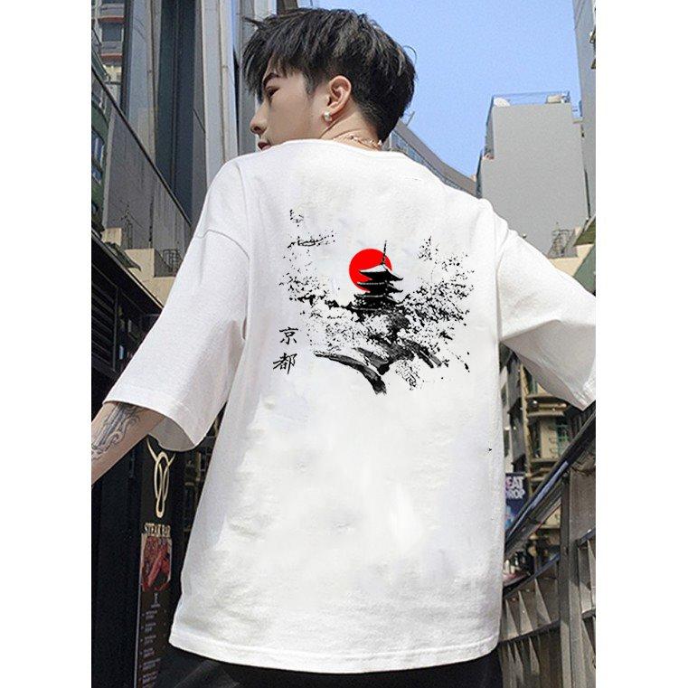 [Hoàn Tiền 15%] Áo thun tay lỡ unisex họa tiết phong cách Nhật Bản vải dày mịn TEET2465