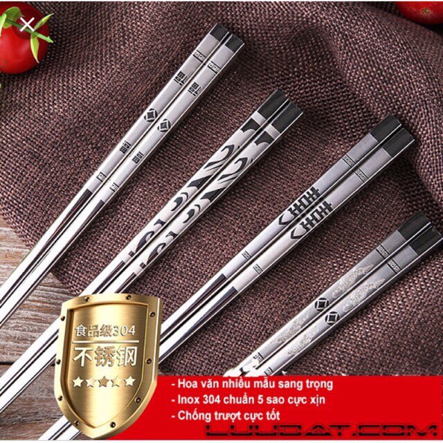 Đũa inox 304 cao cấp Hàn Quốc (set 5 đôi), được làm chắc chắn, bền đẹp cho góp phần cho bữa ăn gia đình thêm ấm cúng và thân thiết hơn