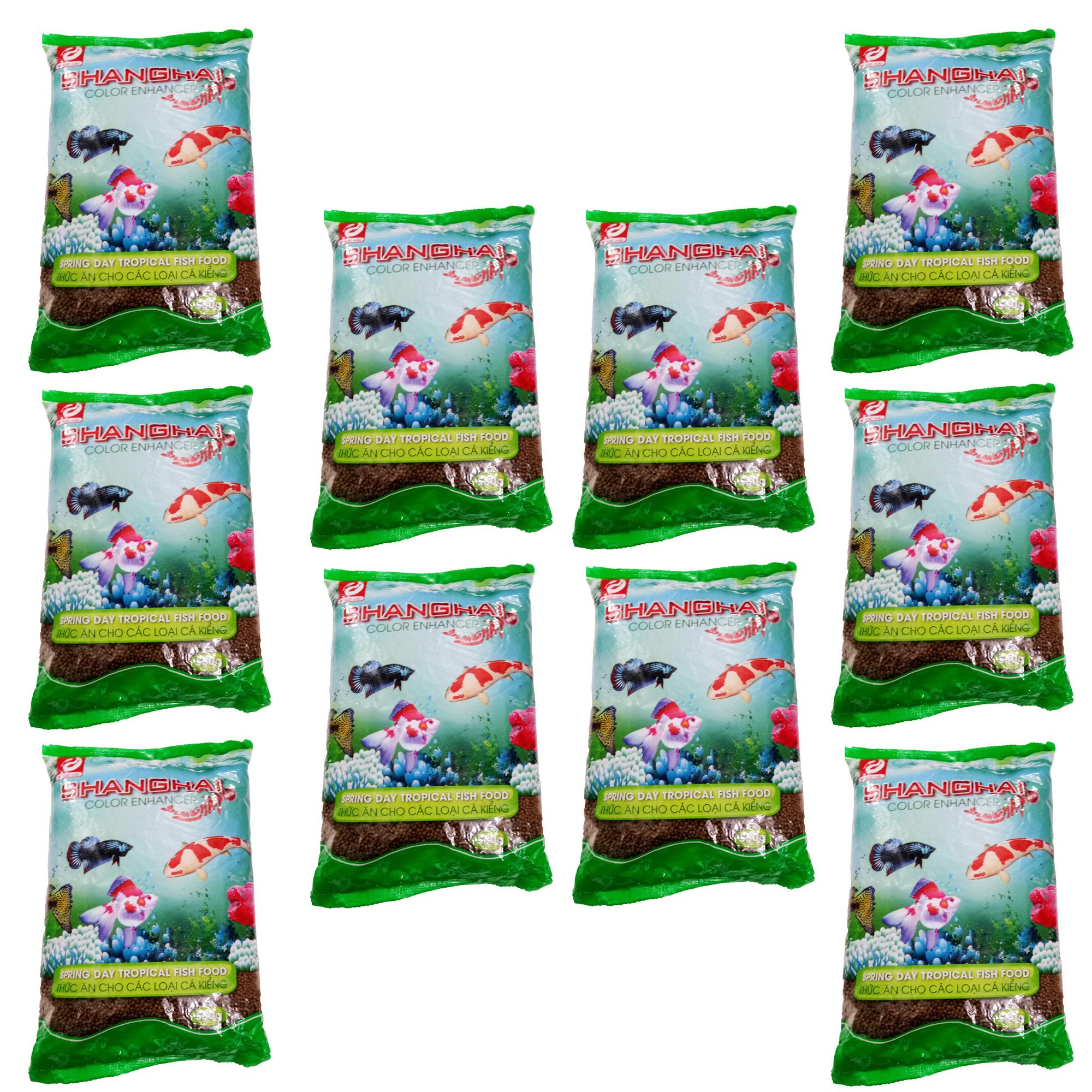 Combo 10 Gói Thức Ăn Cá ShangHai Viên Nhỏ 500g - Cám Cá Cảnh