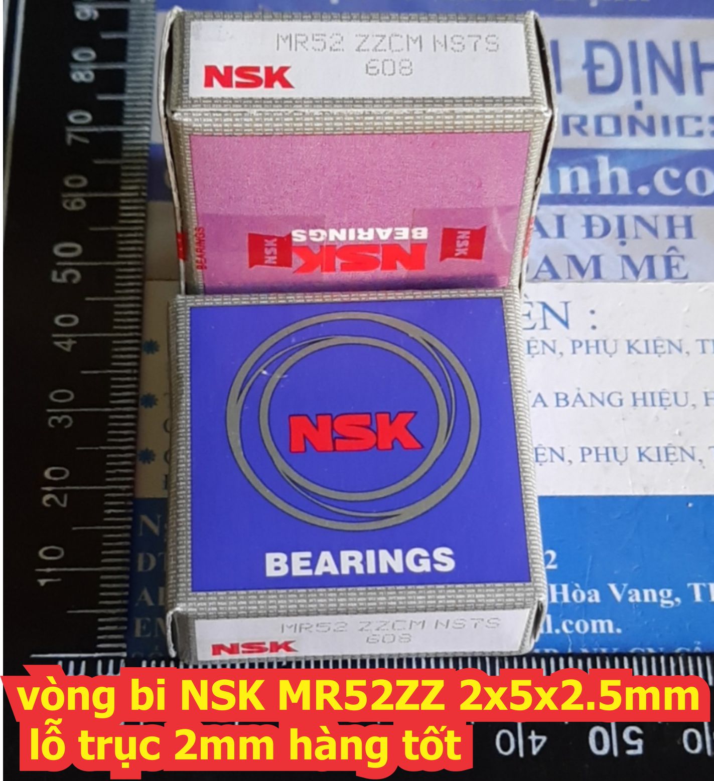 Vòng bi, ổ bi, bạc đạn nsk mr52zz mr63zz mr74zz lỗ trục 2mm hàng tốt, chụi mài mòn, tốc độ cao kde6659