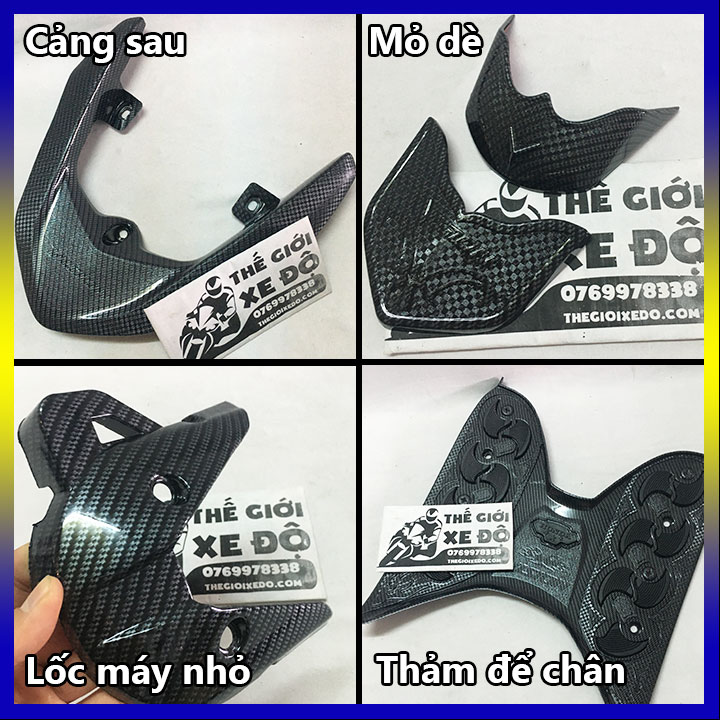 Ốp carbon trang trí xe Vision 2014, 2015, 2016, 2017, 2018, 2019, 2020 - phụ kiện đồ chơi ốp xe Vision cacbon