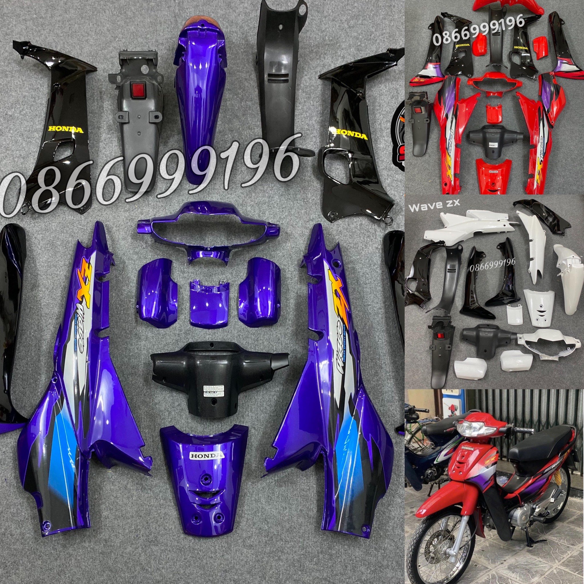 VỎ NHỰA WAVE ALPHA 2002, WAVE THÁI ĐỦ MÀU KÈM TEM