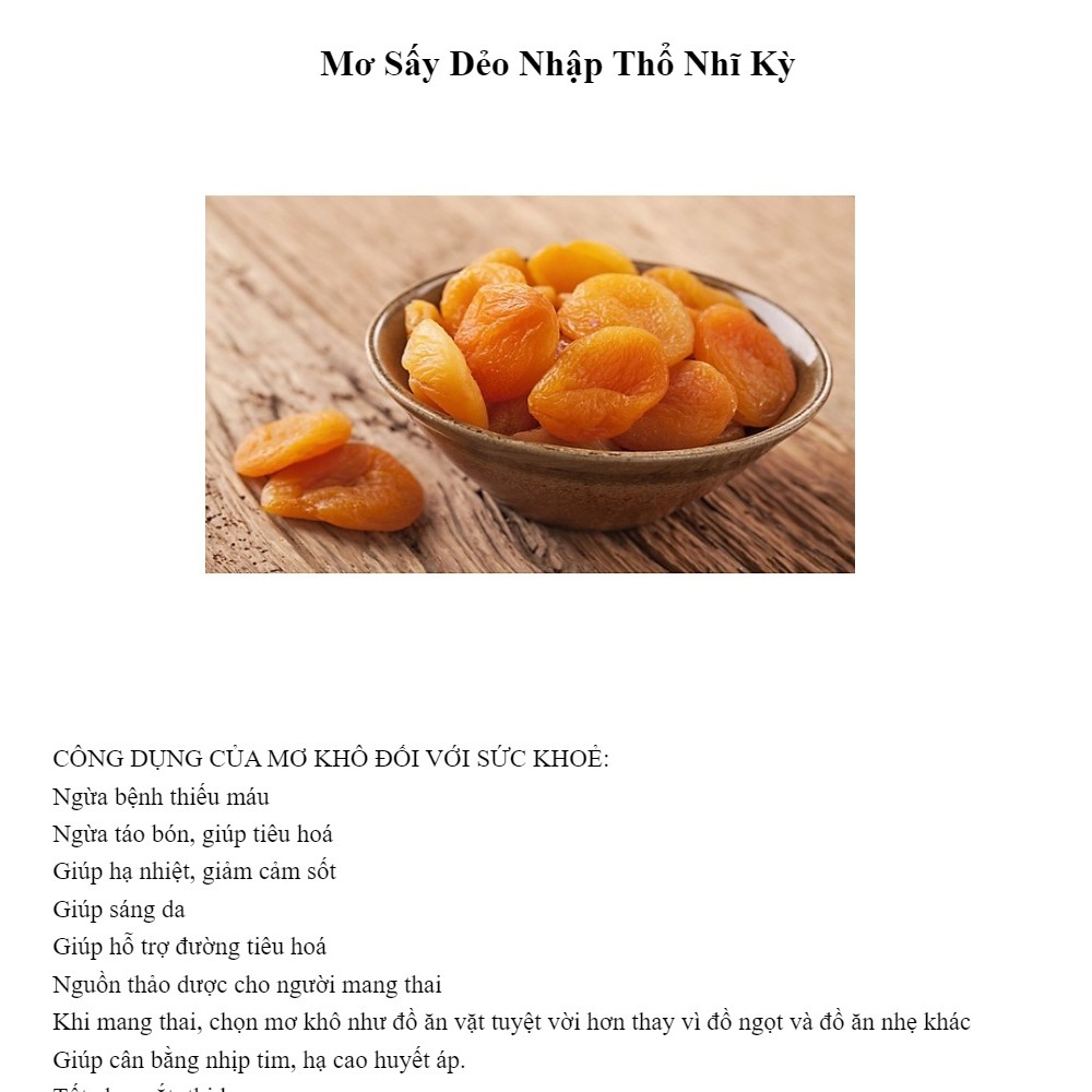 [HCM]Qủa mơ sấy dẻo không hạt - Hộp 500g