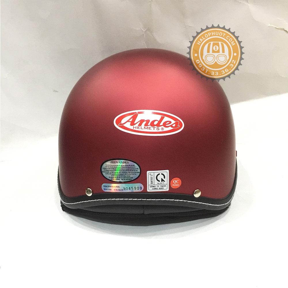 Nón bảo hiểm Andes 139 Kính Âm (Đỏ Đô Nhám)