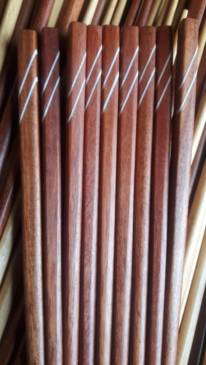 Bộ 10 đôi đũa gỗ Cẩm Hồng khảm dây đàn