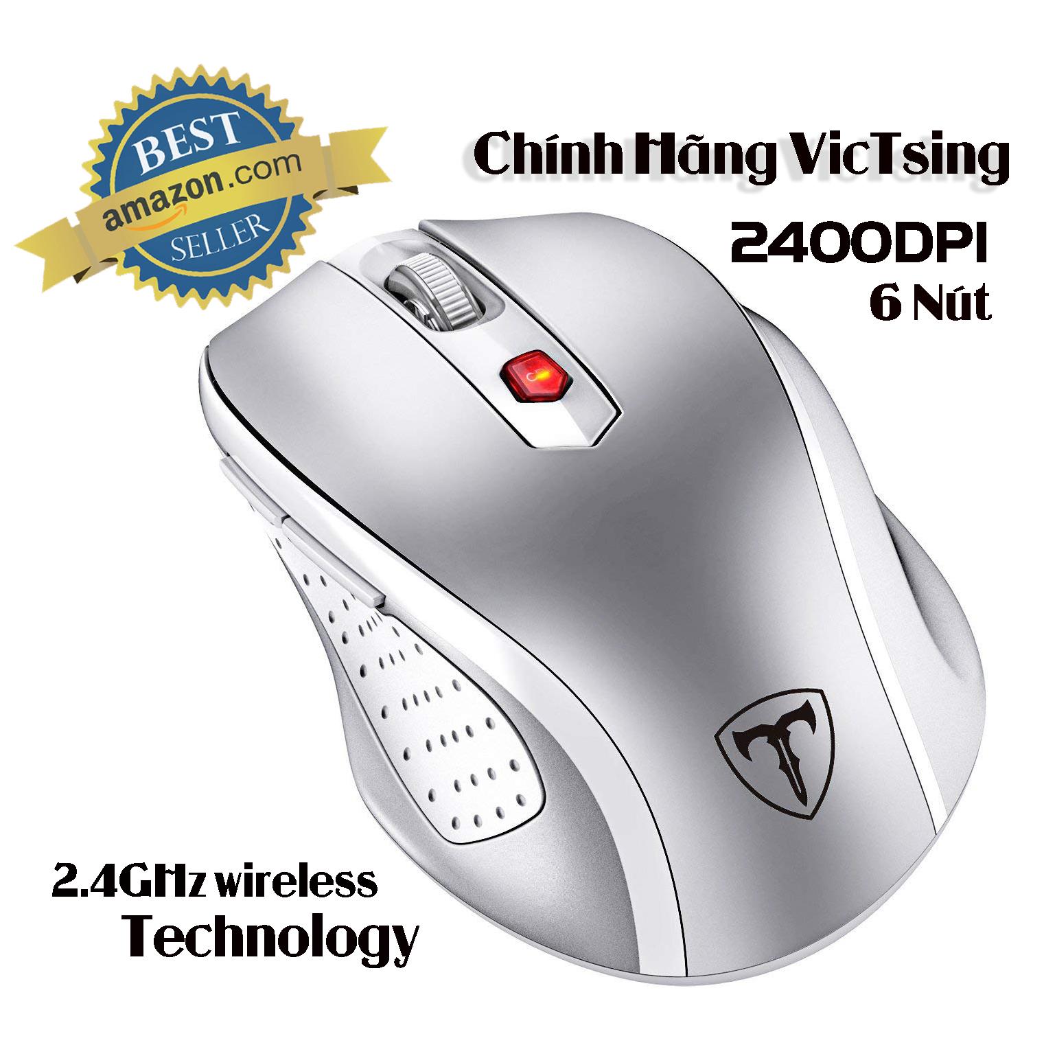 Chuột quang không dây VicTsing MM057 2.4G 2400DPI 6 nút cho PC laptop - Hãng Phân Phối Chính Thức