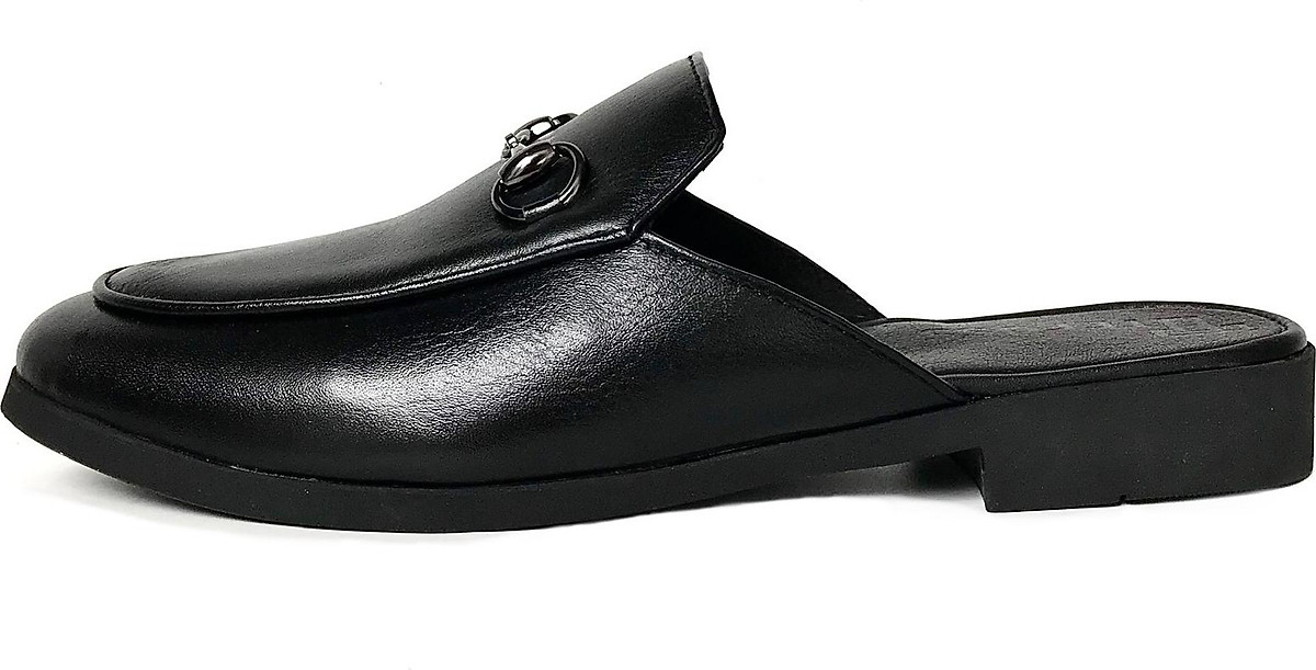 Giày Sục Nam Da PU Đen Mules Shoes TEFOSS – HT01D