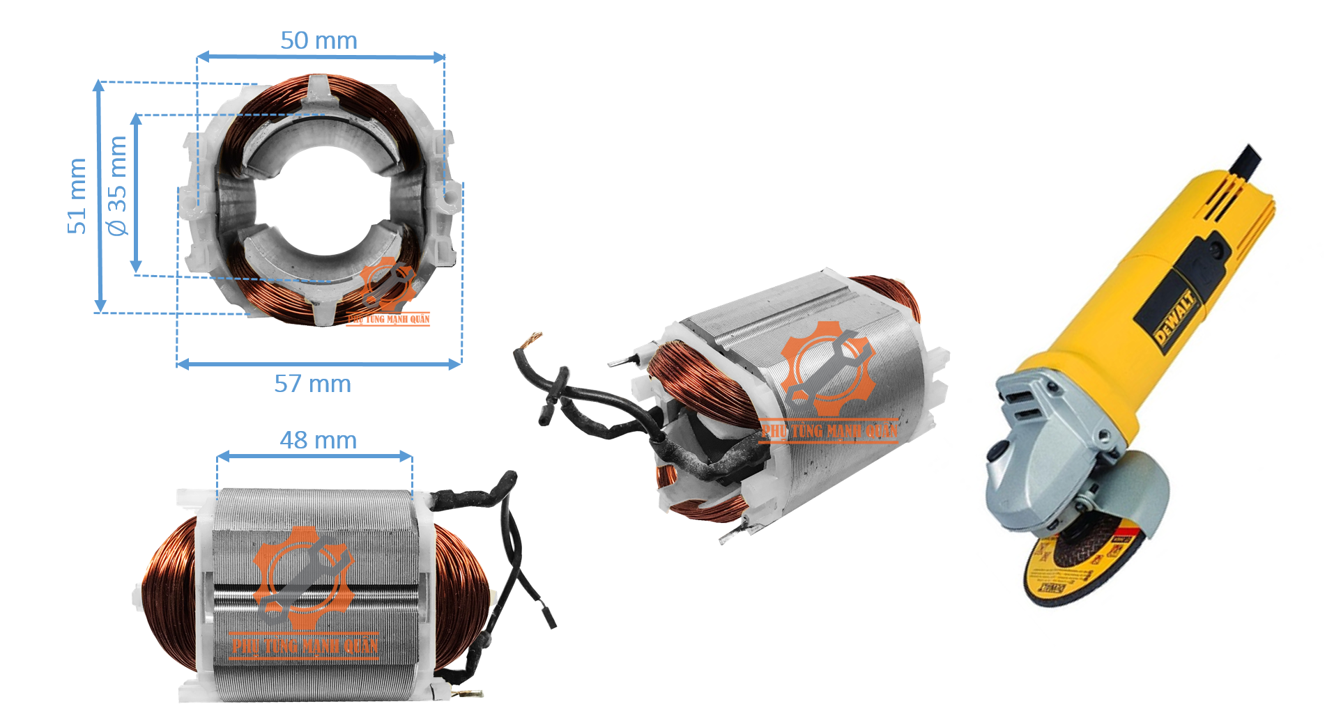 Cuộn điện / stator máy mài 100mm dewalt 6288