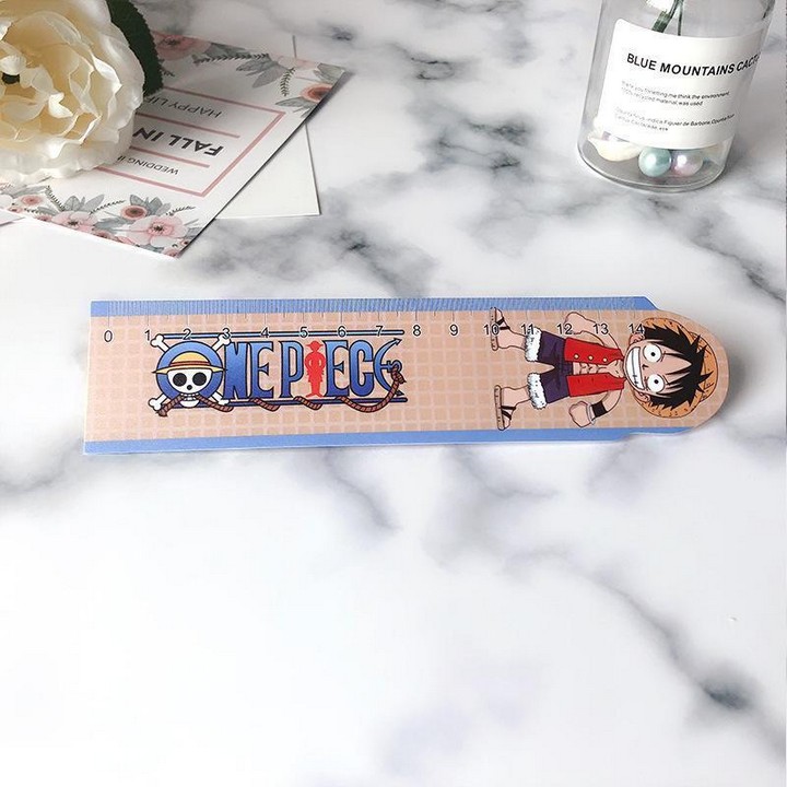 Thước kẻ One Piece dụng cụ học tập bookmark tiện lợi in hình anime chibi