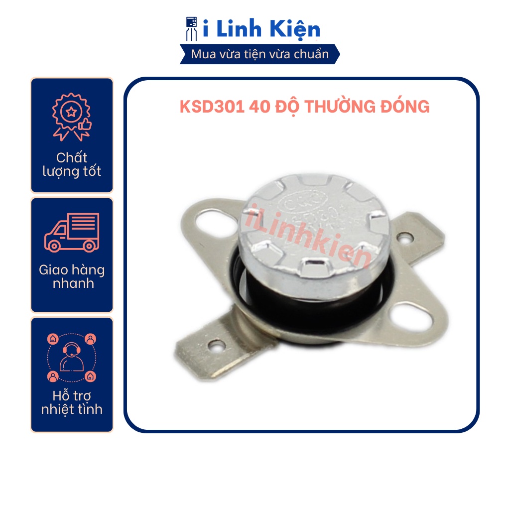 Rơ le nhiệt ksd301 40 độ 10a 250v thường đóng