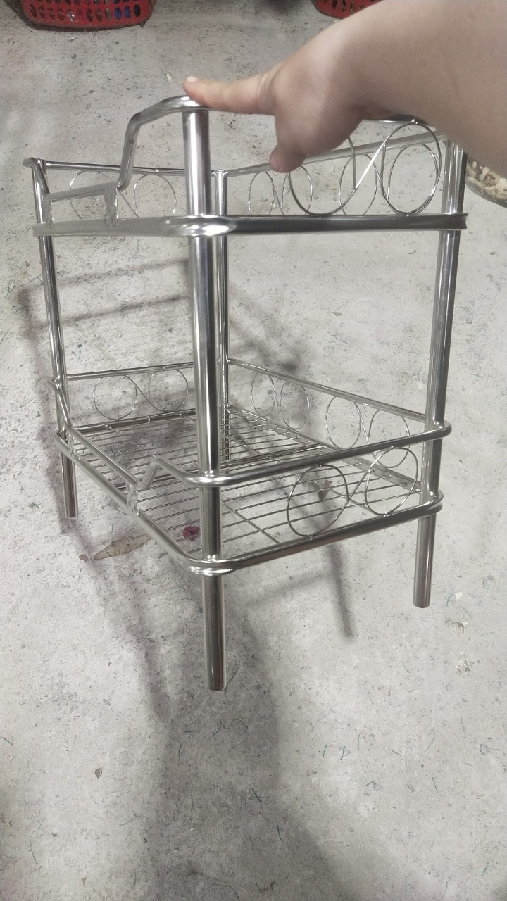 Kệ chén 2 tầng , kệ chén đứng inox sus 201 kích thước - 50cm x 30cm x 50cm