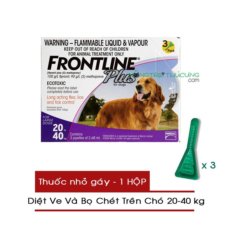 Thuốc Nhỏ Gáy Trị Ve và Bọ Chét Trên Chó 20-40kg - FRONTLINE PLUS DOG