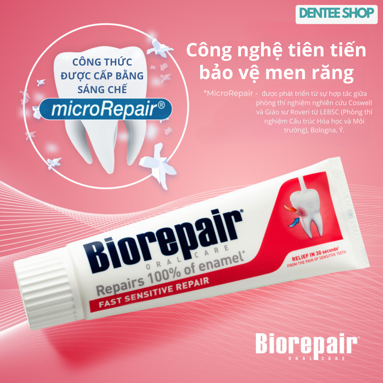 Kem đánh răng cho răng nhạy cảm Biorepair Sensitive 75ml