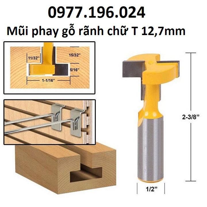 Mũi phay rãnh chữ t cốt 12ly7 - mũi soi máy phay gỗ cầm tay
