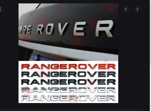 Tem Logo Chữ Nổi RANGE ROVER Trang Trí Xe
