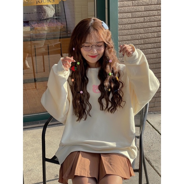 AITHER STUDIO Áo nỉ Sweater GẤU Donut Unisex form rộng