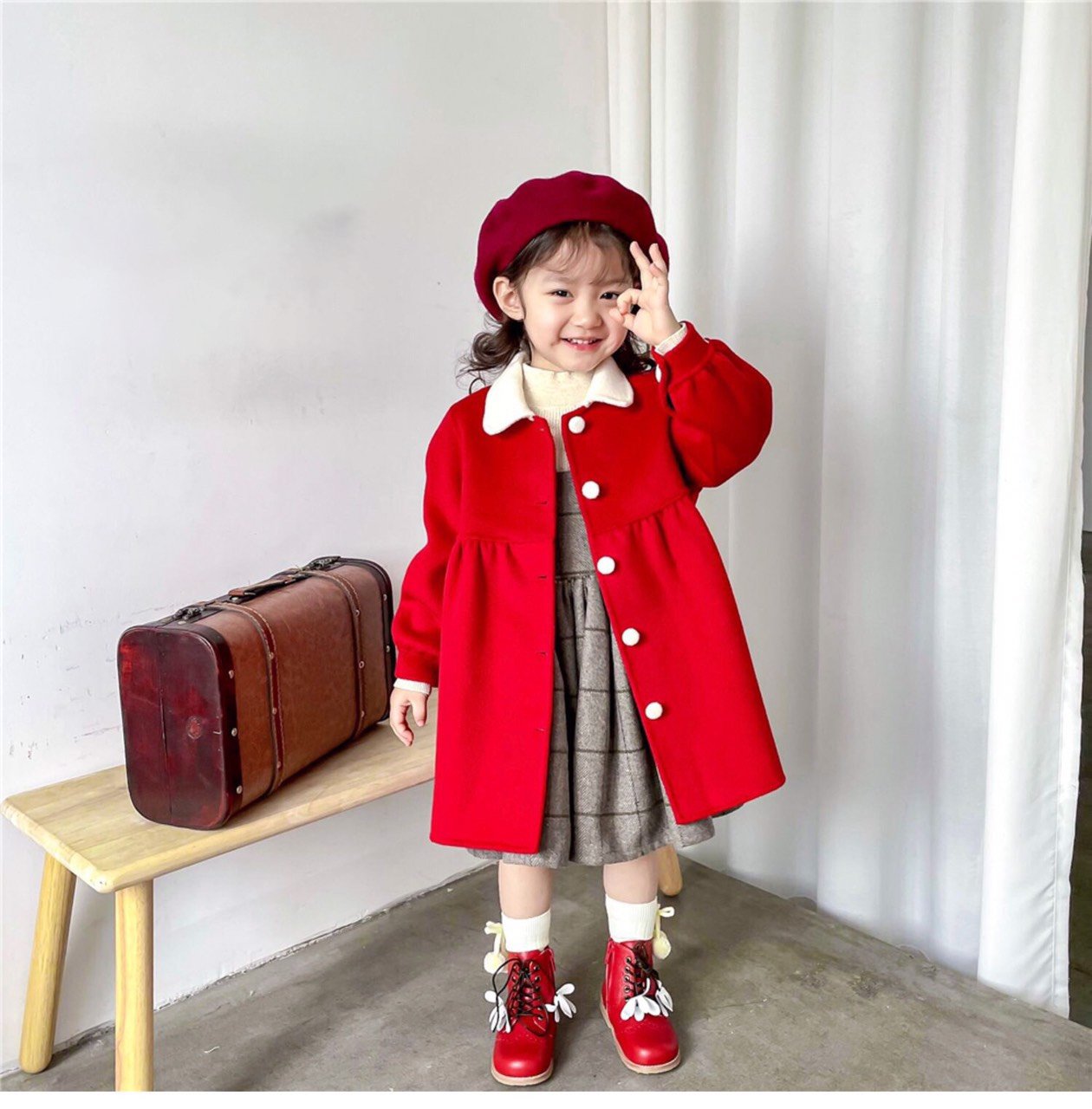 Áo khoác dạ xinh QATE837 cho bé gái