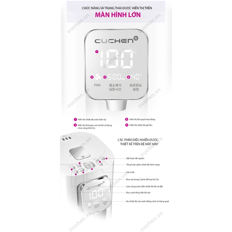 Bình thủy/Máy pha sữa bột Cuchen CP-SW201M 2.2L (Nhập khẩu )