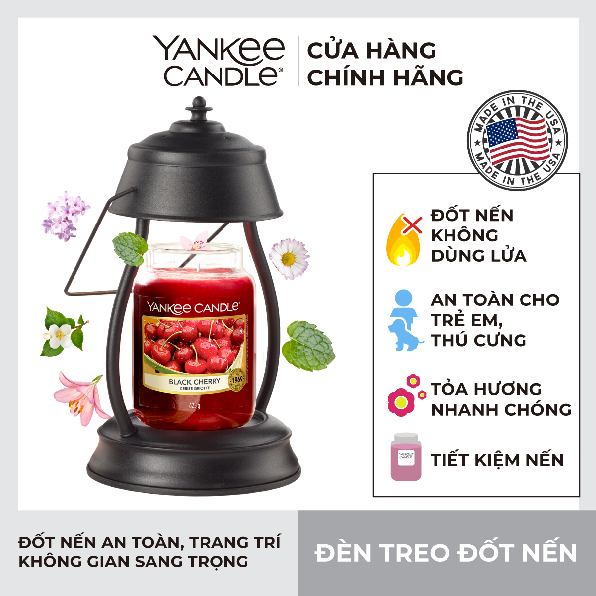 Black Yankee Candle Hanging Lamp