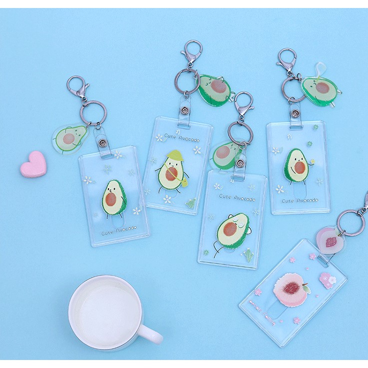 [HCM]Bao đựng/ thẻ đeo thẻ sinh viên thẻ ngân hàng kèm dây đeo hình trái bơ trái đào sản phẩm tốt chất lượng cao cam kết như hình độ bền cao