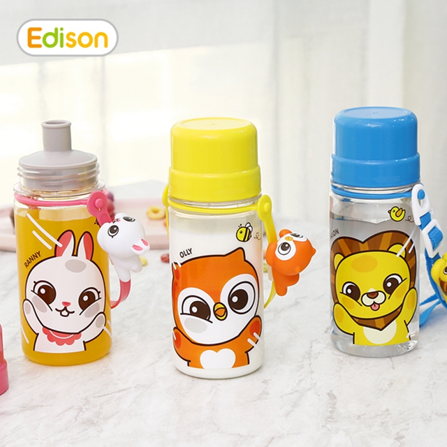 Bình tập uống Edison tritan có dây (xanh)
