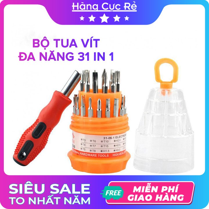 Bộ Tua Vít đa năng 31 đầu có kèm hộp đựng tiện dụng – Bộ tua vít thép cao cấp chuyên dụng sửa chữa – HCR31IN1 Shop Hàng Cực Rẻ