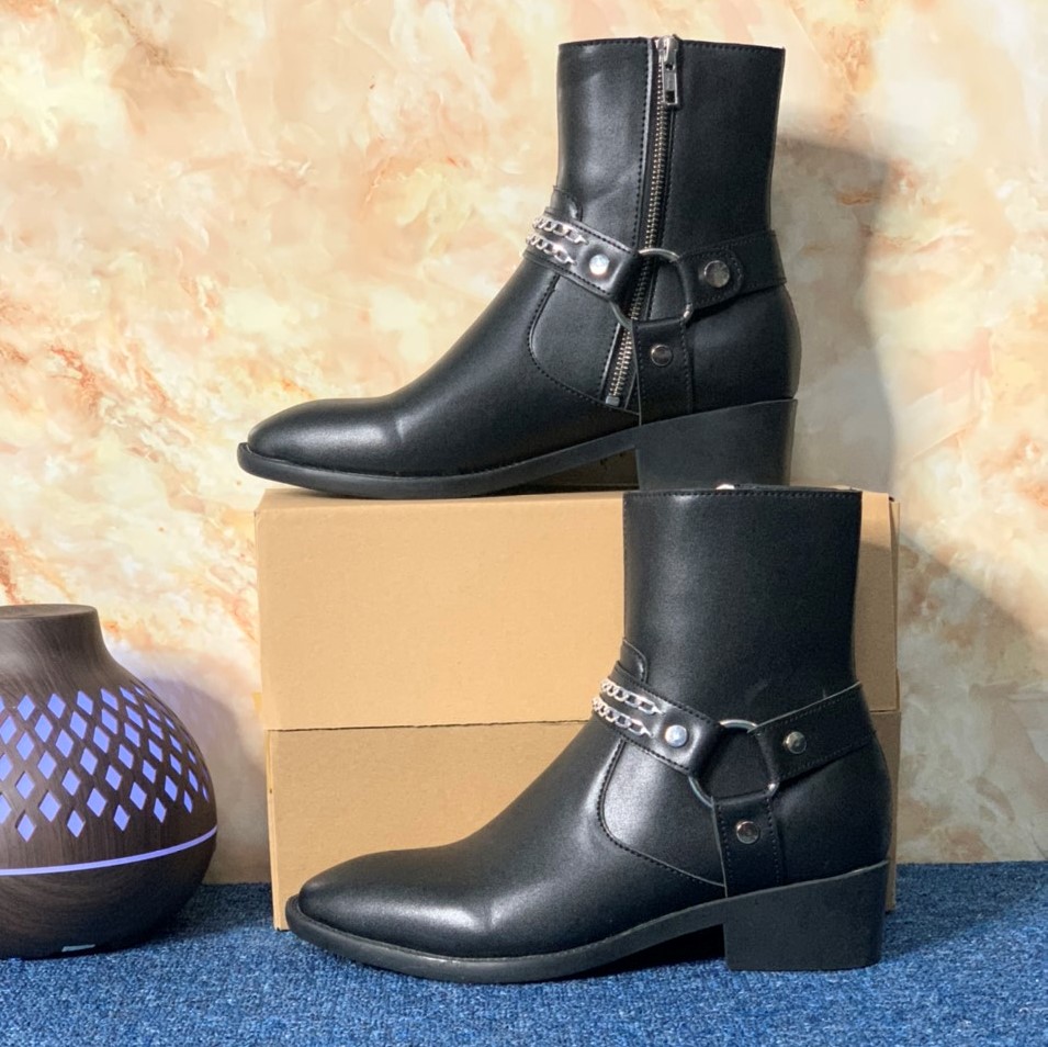 Giày Harness Boots Giày Da Bò Cao Cấp ,Bảo Hành 12 Tháng.