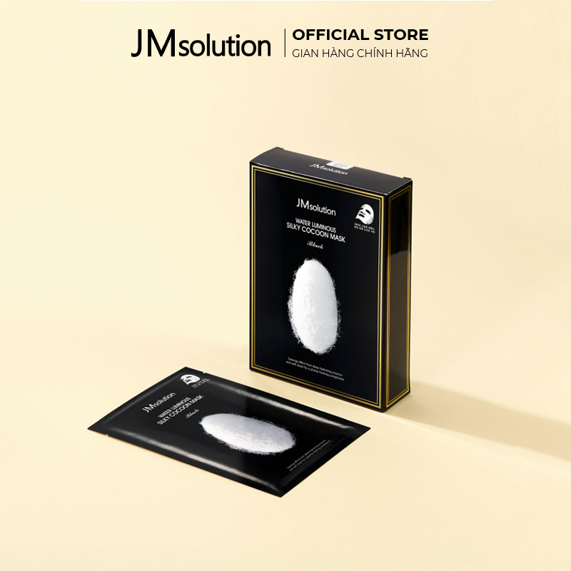 Mặt Nạ Cấp Ẩm Và Đàn Hồi Da JMsolution Water Luminous Silky Cocoon Mask Black 10 Miếng