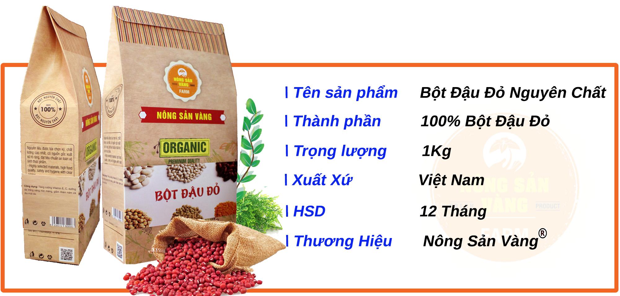 [HCM]Bột Đậu Đỏ Nguyên Chất 1Kg dưỡng da tẩy tế bào chết làm hồng da - Nông Sản Vàng