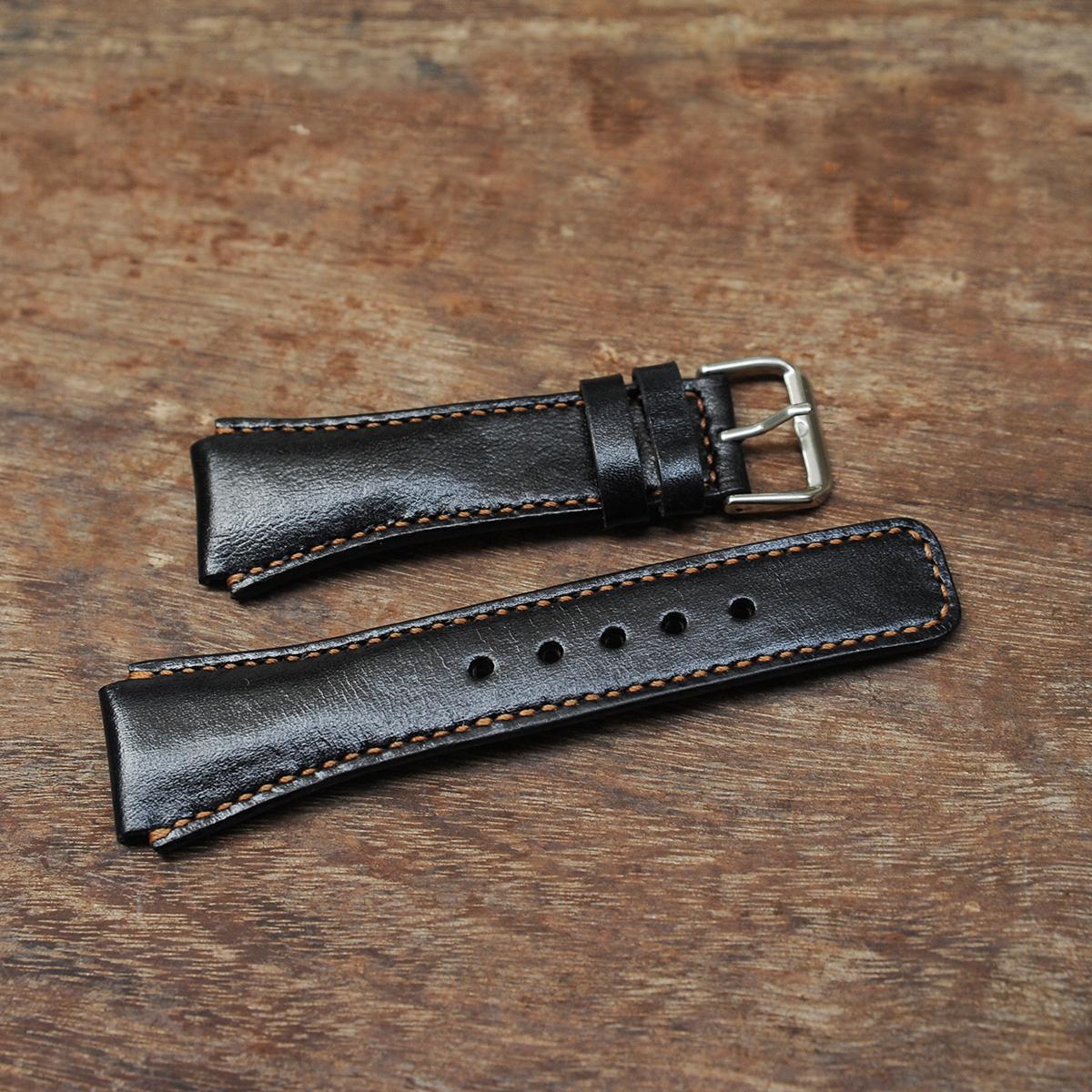 Dây da đồng hồ- Đồ da handmade màu đen - Dây đồng hồ Mino Crafts VI654