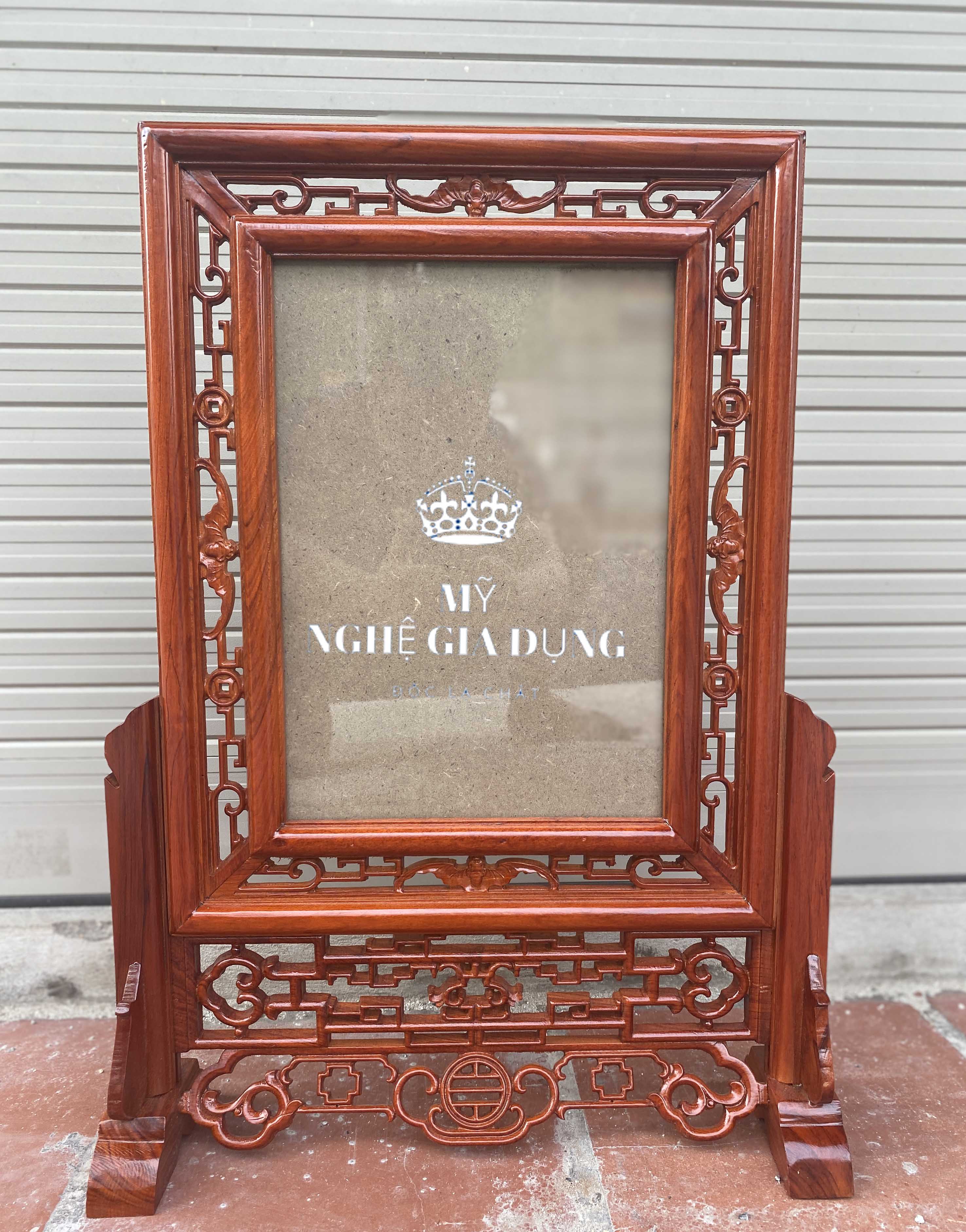 Khung ảnh thờ kép dơi gỗ hương,Khung hình thờ chiện