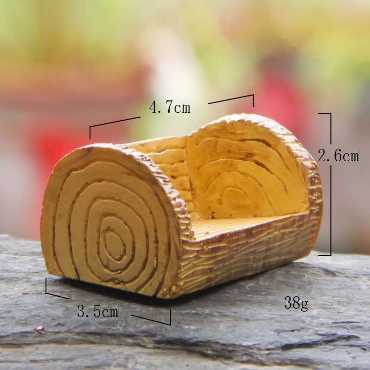 [HCM]Mô hình bàn ghế gốc cây trang trí tiểu cảnh thủy sinh terrarium chậu cây cảnh sen đá bánh kem