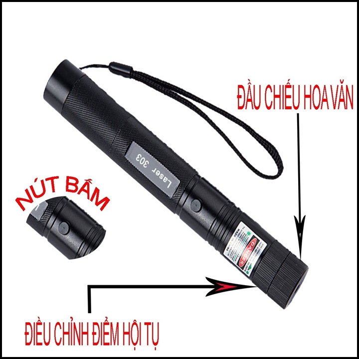 ĐÈN PIN LASER 303 - FULL BOX- CÓ SẠC