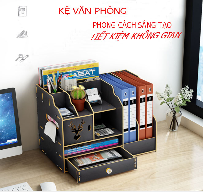 Kệ sách gỗ đa năng ĐỂ BÀN tiện ích - gỗ MDF