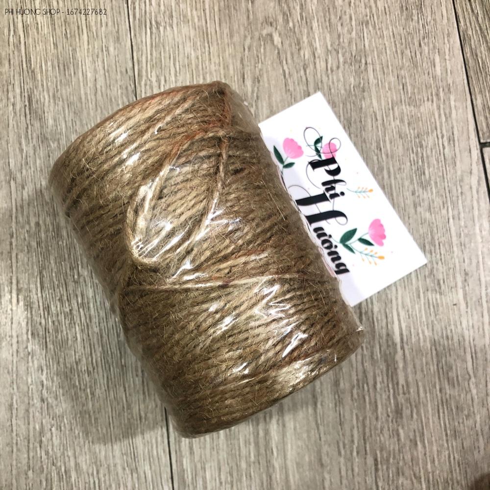 Cuộn 100m dây thừng gai, dây bố size 2mm trang trí decor handmade