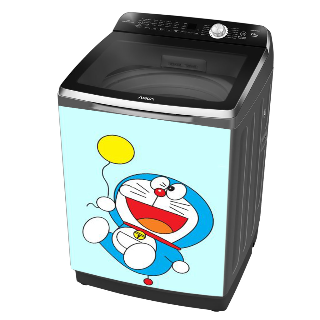 [HCM]Decal dán máy giặt mẫu Doraemon bong bóng