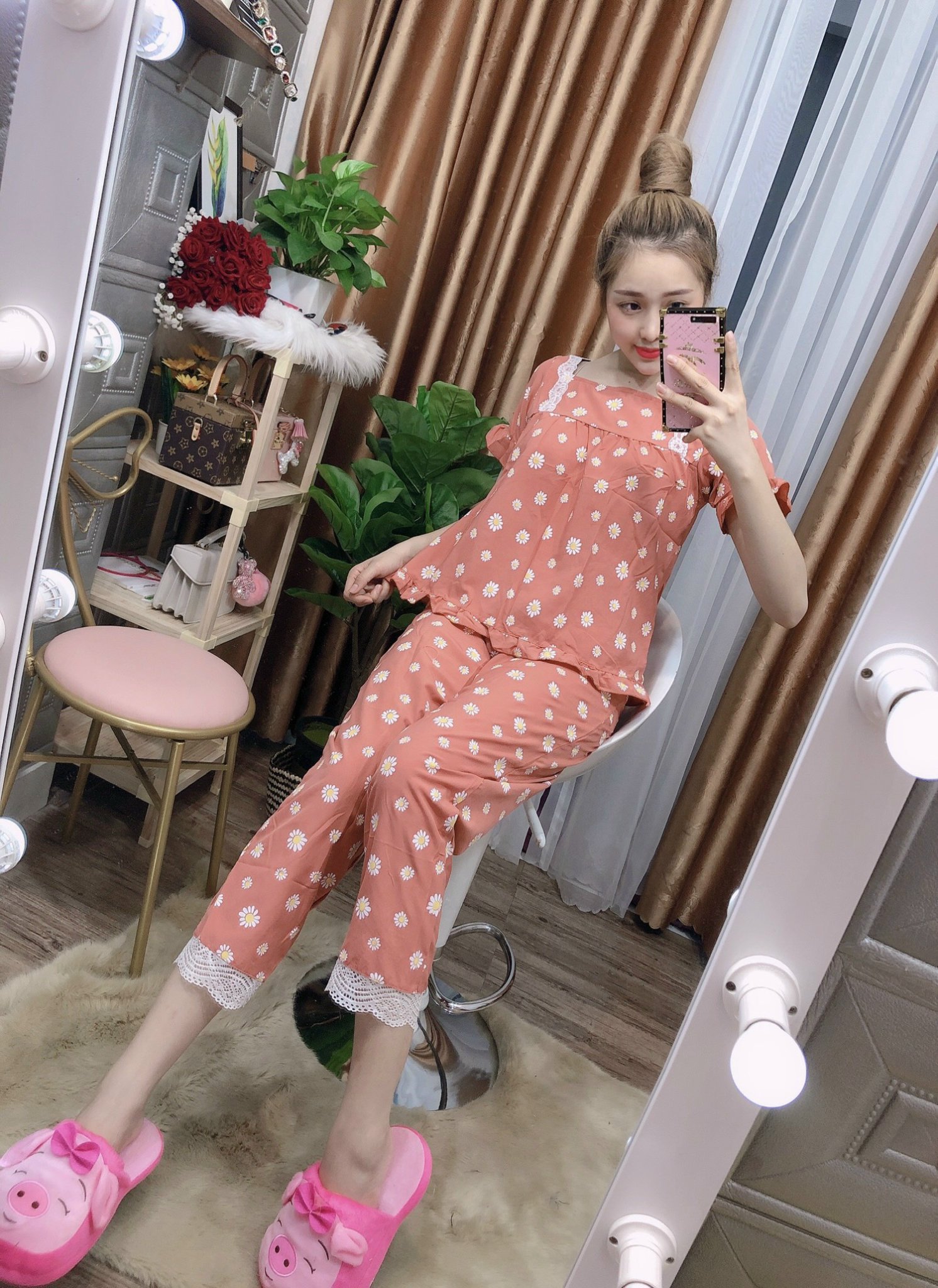 [HCM]đồ bộ pijama nữ đồ bộ ngủ - đồ bộ pizama chất kate thoải mái thoáng mát thiết kế đơn giản siêu xinh thời trang Cheryshop94 ts056
