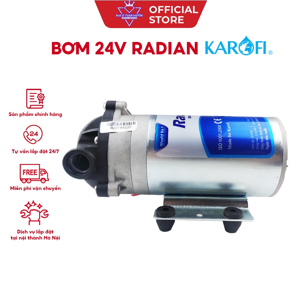 Máy bơm tăng áp 24v Karofi Radian - Dùng cho máy lọc nước RO