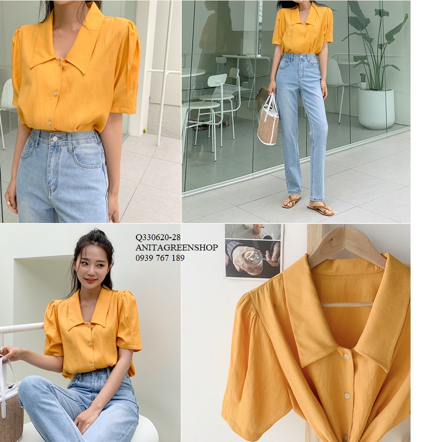 Q330620  ÁO SƠ MI NỮ NGẮN TAY