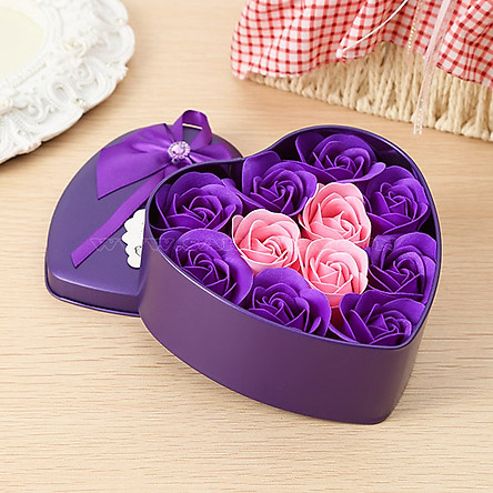 [HCM]Hoa hồng sáp 11 bông trái tim