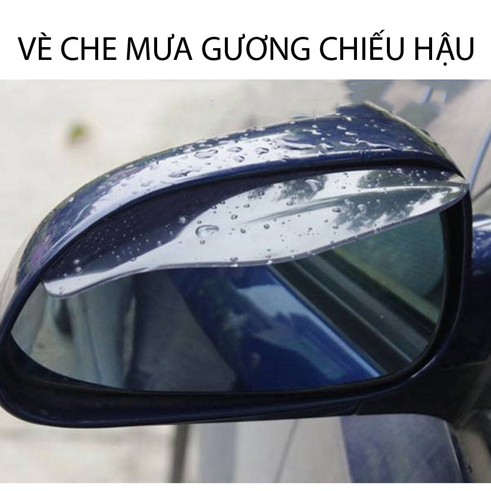 Bộ 2 Miếng Vè Che Mưa Gương Chiếu Hậu (Màu Đen)
