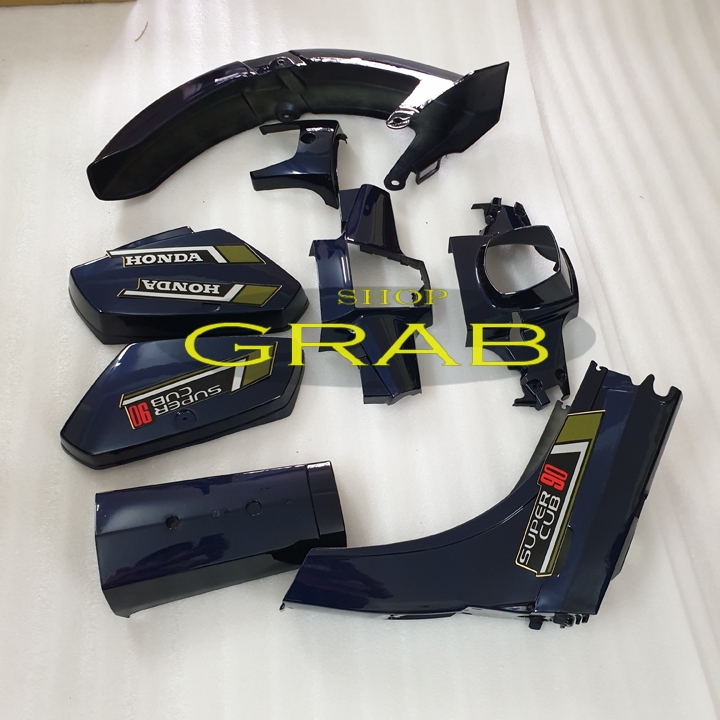 Vỏ nhựa xe máy, màu XANH TÍM  - dàn áo xe CUB dh 82 [ KÈM TEM ] nhựa nguyên sinh ABS phu tung xe cub
