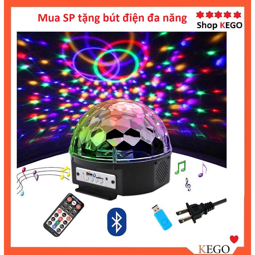 Đèn Sân Khấu Cảm Ứng Theo Nhạc + USB + Remote (Đen)