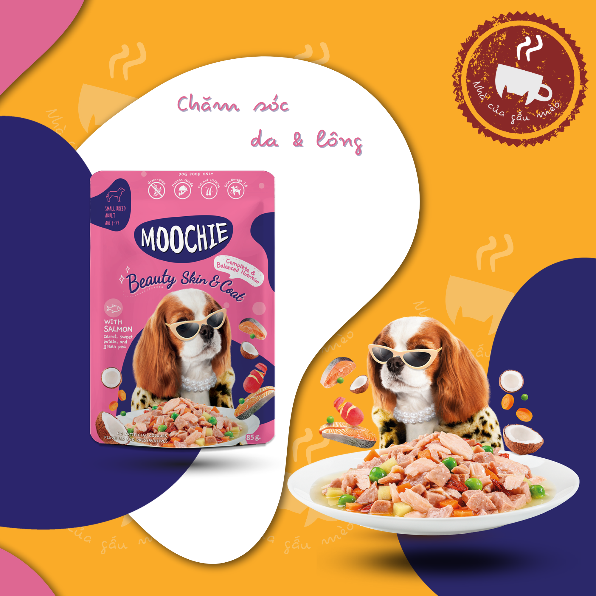 Pate Moochie dạng gói dành cho chó mọi lứa tuổi - 85gr (6 vị)