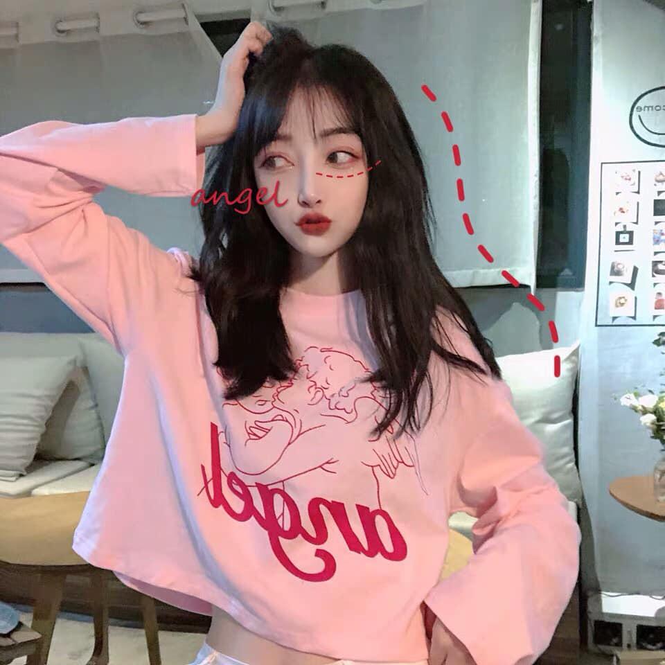 [HCM]Áo croptop nữ in hình ANGEL cực hot