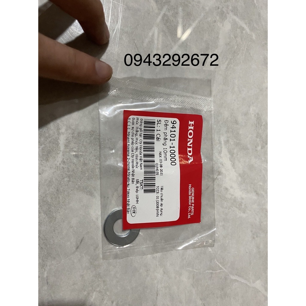 Long Đen ốc Giảm Xóc Sau (Đệm Phẳng) 10mm Honda (9410110000)